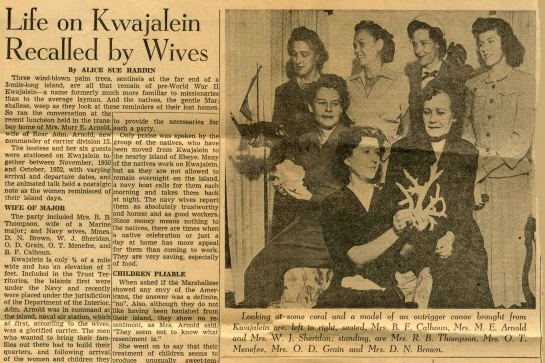Kwajalein Wives Article